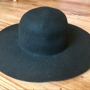 Black Wool Wide Brimmed Bohemian Hat
